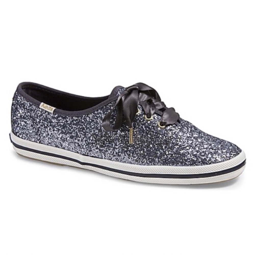 NWB Keds X Kate Spade New York Champion Glitter Sneakers In Pewter Womens Sz 7.5